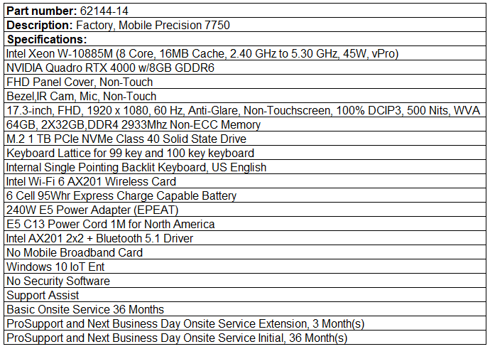 Computer Specification Recommendations