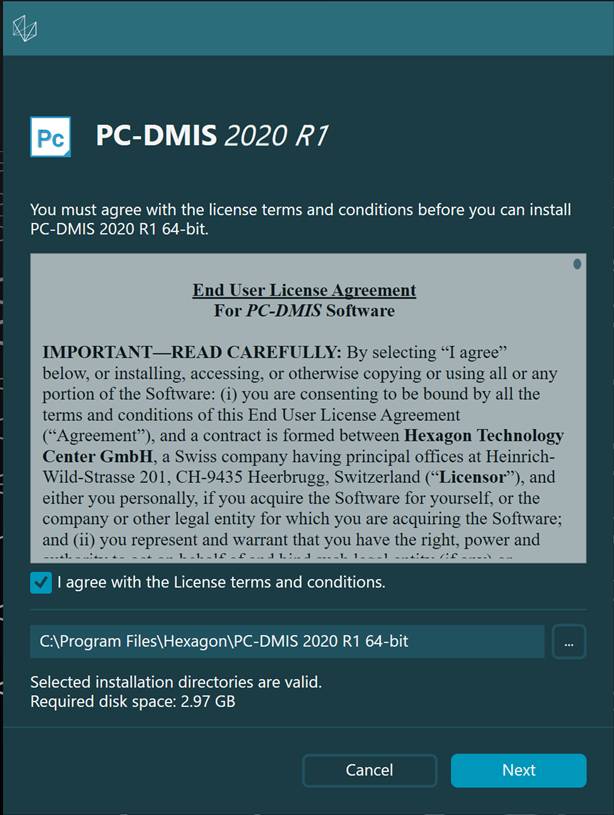 How do I install PCDMIS 2020 R1?