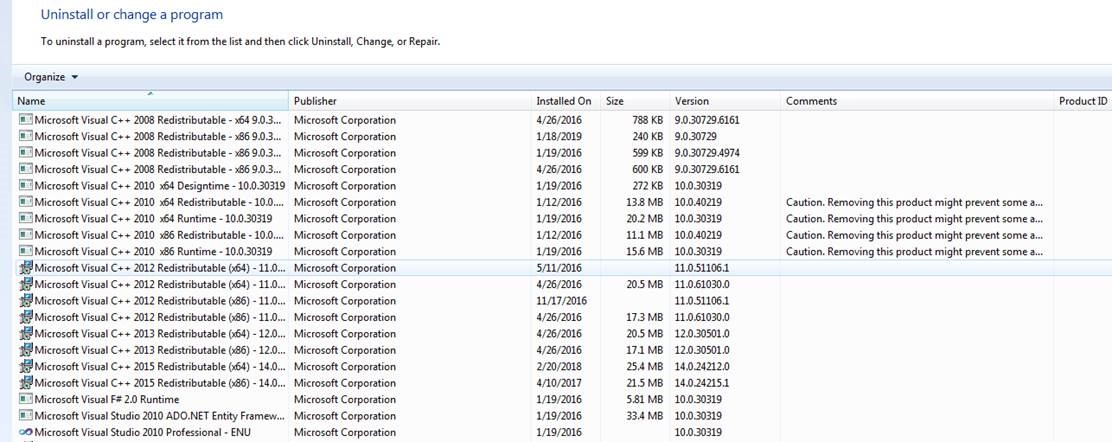 Why are there so many Microsoft Visual C++ Redistributables installed on my  PC and can I delete some of them?